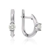 Серьги из белого золота с бриллиантом