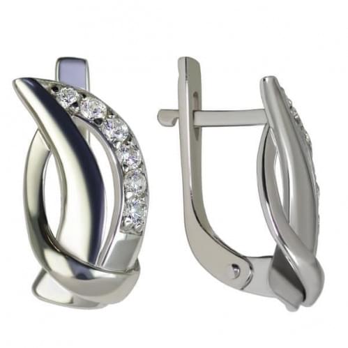 Срібні сережки з цирконієм СВ1176с