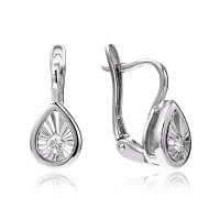 Серьги из белого золота с бриллиантом Серьги из белого золота с бриллиантом