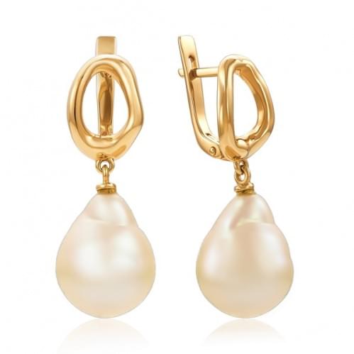 Золоті сережки з барочними перлами СВ1501(3).19913рн