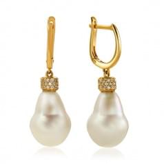 Золоті сережки з перлами бароко