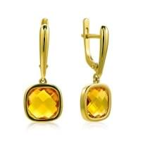 Серьги из лимонного золота с цитрином
