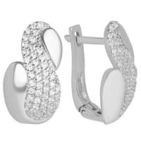 Серебряные серьги с цирконием