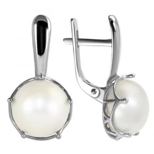Срібні сережки з перлами СВ342(2)с