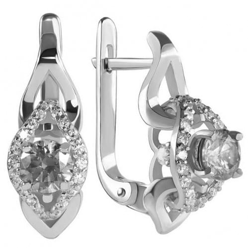Серебряные серьги с цирконием СВ529с