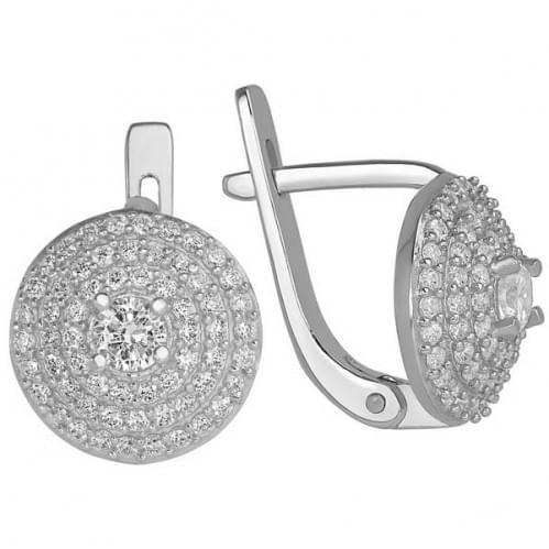 Срібні сережки з цирконієм СВ568с
