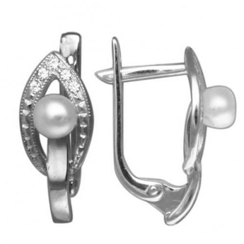 Срібні сережки з перлами СВ585с