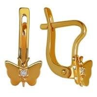 Золотые серьги с цирконием