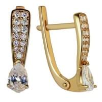 Золотые серьги с цирконием Золотые серьги с цирконием