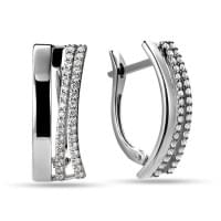 Серьги из белого золота с цирконием Серьги из белого золота с цирконием