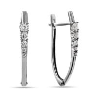 Серьги из белого золота с цирконием