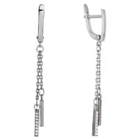 Сережки з білого золота з цирконієм