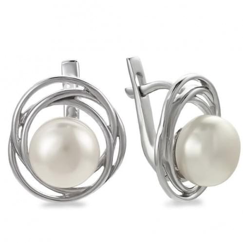 Срібні сережки з перлами СВ964с