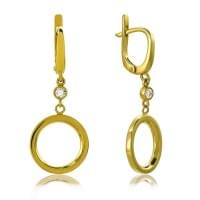 Сережки з лимонного золота з цирконієм Сережки з лимонного золота з цирконієм