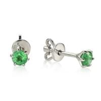 Серьги из белого золота с изумрудом Серьги из белого золота с изумрудом