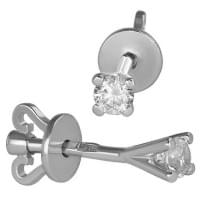 Пусети з білого золота з цирконієм Пусети з білого золота з цирконієм