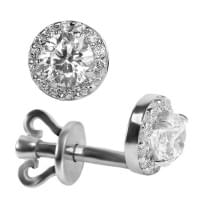 Серебряные пусеты с цирконием