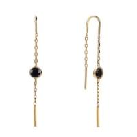 Золотые серьги-протяжки с цирконием Золотые серьги-протяжки с цирконием